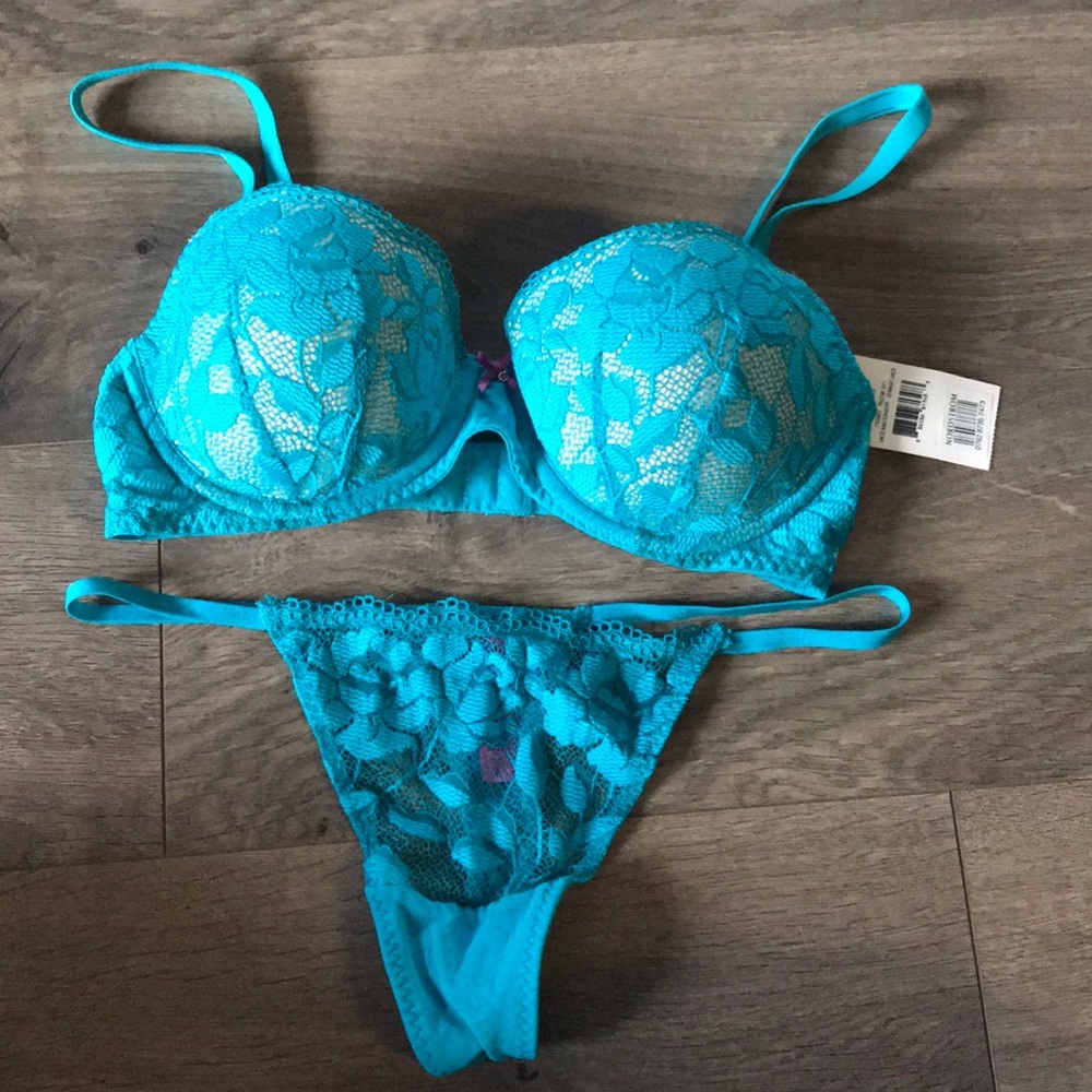 Aqua Blue bra/thong set